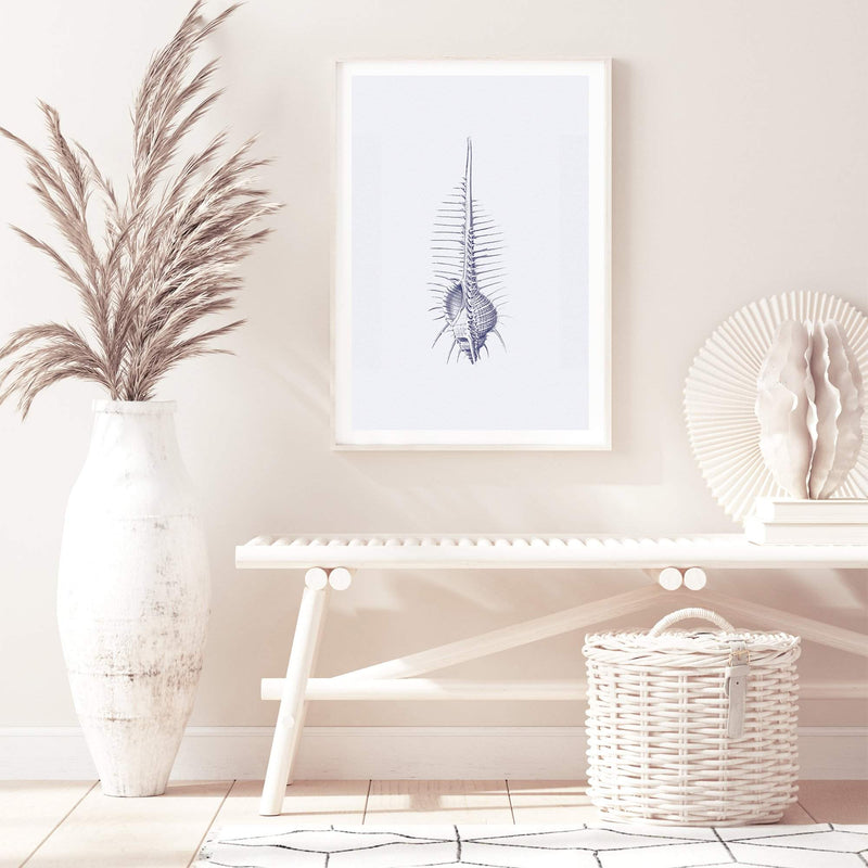 Blue Sea Shell IIIIII | Hamptons-The Paper Tree-Art_Prints,Artwork,BEACH,blue,blue coral,coastal,COASTAL ART,coral,Designer,hamptons,portrait,premium art print,sea shell,shell,wall art,Wall_Art,Wall_Art_Prints