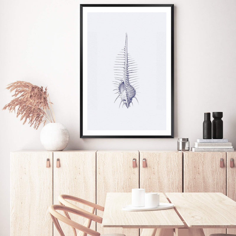 Blue Sea Shell IIIIII | Hamptons-The Paper Tree-Art_Prints,Artwork,BEACH,blue,blue coral,coastal,COASTAL ART,coral,Designer,hamptons,portrait,premium art print,sea shell,shell,wall art,Wall_Art,Wall_Art_Prints