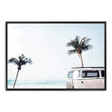 Beachside Kombi Van-The Paper Tree-beach,blue,boho,car,coastal,coastal palm,combi,combi van,hamptons,kombi,kombi van,landscape,ocean,palm,palm tree,pastel,premium art print,sea,van,wall art,Wall_Art,Wall_Art_Prints