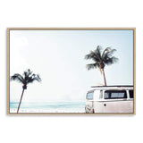 Beachside Kombi Van-The Paper Tree-beach,blue,boho,car,coastal,coastal palm,combi,combi van,hamptons,kombi,kombi van,landscape,ocean,palm,palm tree,pastel,premium art print,sea,van,wall art,Wall_Art,Wall_Art_Prints