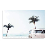 Beachside Kombi Van-The Paper Tree-beach,blue,boho,car,coastal,coastal palm,combi,combi van,hamptons,kombi,kombi van,landscape,ocean,palm,palm tree,pastel,premium art print,sea,van,wall art,Wall_Art,Wall_Art_Prints