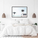 Beachside Kombi Van-The Paper Tree-beach,blue,boho,car,coastal,coastal palm,combi,combi van,hamptons,kombi,kombi van,landscape,ocean,palm,palm tree,pastel,premium art print,sea,van,wall art,Wall_Art,Wall_Art_Prints