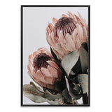 Peach Protea Floral II-The Paper Tree-boho,feminine,floral,flower,flowers,green,muted tone,peach,portrait,premium art print,protea,protea flower,wall art,Wall_Art,Wall_Art_Prints