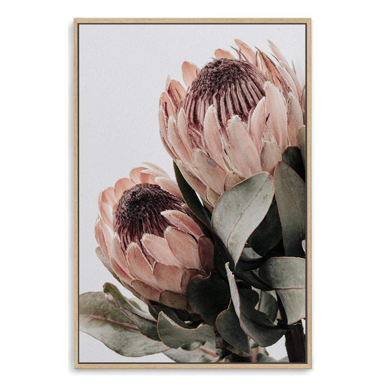 Peach Protea Floral II-The Paper Tree-boho,feminine,floral,flower,flowers,green,muted tone,peach,portrait,premium art print,protea,protea flower,wall art,Wall_Art,Wall_Art_Prints