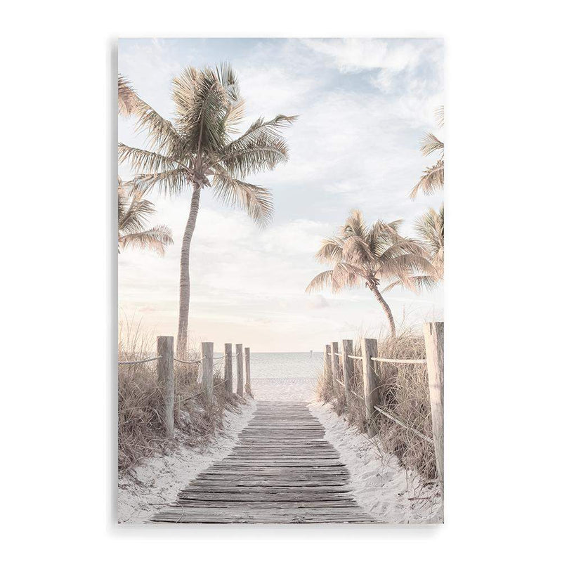 Pathway On The Keys | Florida-The Paper Tree-america,Art_Prints,Artwork,BEACH,beach entrance,beach path,beach scene,boho,coastal,COASTAL ART,Designer,hamptons,neutral,PALM TREE,palm trees,path to beach,portrait,premium art print,surfers,travel,wall art,Wall_Art,Wall_Art_Prints