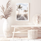 Pathway On The Keys | Florida-The Paper Tree-america,Art_Prints,Artwork,BEACH,beach entrance,beach path,beach scene,boho,coastal,COASTAL ART,Designer,hamptons,neutral,PALM TREE,palm trees,path to beach,portrait,premium art print,surfers,travel,wall art,Wall_Art,Wall_Art_Prints