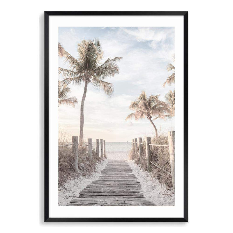 Pathway On The Keys | Florida-The Paper Tree-america,Art_Prints,Artwork,BEACH,beach entrance,beach path,beach scene,boho,coastal,COASTAL ART,Designer,hamptons,neutral,PALM TREE,palm trees,path to beach,portrait,premium art print,surfers,travel,wall art,Wall_Art,Wall_Art_Prints