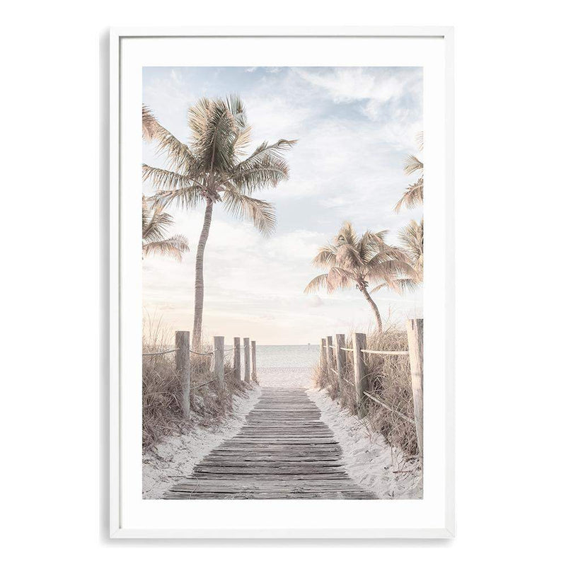 Pathway On The Keys | Florida-The Paper Tree-america,Art_Prints,Artwork,BEACH,beach entrance,beach path,beach scene,boho,coastal,COASTAL ART,Designer,hamptons,neutral,PALM TREE,palm trees,path to beach,portrait,premium art print,surfers,travel,wall art,Wall_Art,Wall_Art_Prints