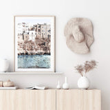 Amalfi Cliffs | Amalfi Coast-The Paper Tree-amalfi,amalfi city,amalfi coast,beach,blue,blue ocean,blue water,boho,clear ocean,clear water,coast,coastal,hamptons,italy,ocean,peach,portrait,premium art print,sea,seaside,travel,wall art,Wall_Art,Wall_Art_Prints,water