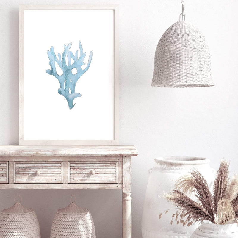 Blue Coral III-The Paper Tree-Art_Prints,Artwork,BEACH,blue,blue coral,coastal,COASTAL ART,coral,Designer,HAMPTONS,portrait,premium art print,wall art,Wall_Art,Wall_Art_Prints