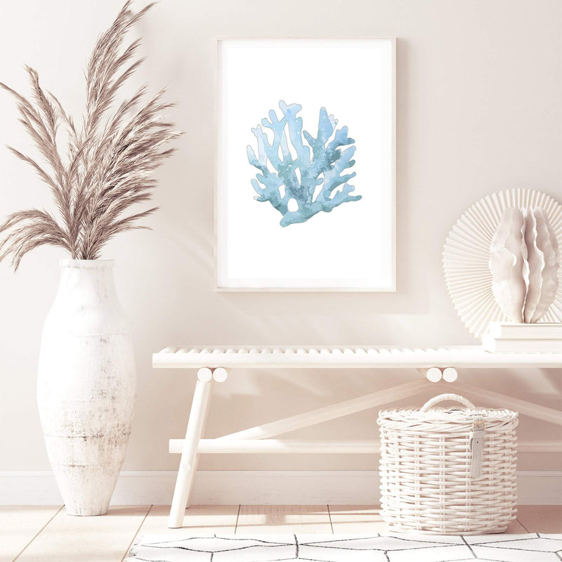 Blue Coral II-The Paper Tree-Art_Prints,Artwork,BEACH,blue,blue coral,coastal,COASTAL ART,coral,Designer,HAMPTONS,portrait,premium art print,wall art,Wall_Art,Wall_Art_Prints