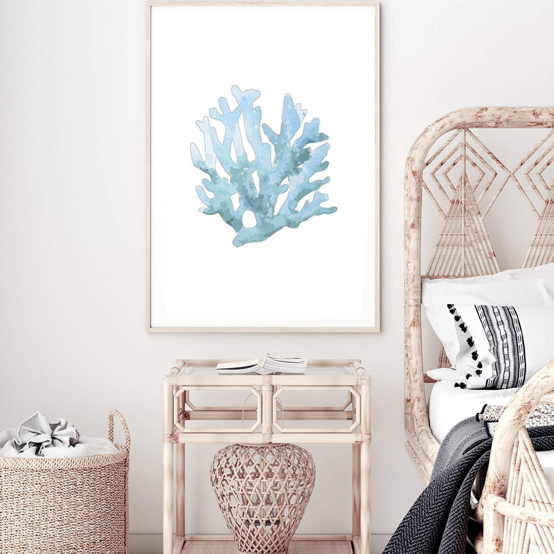 Blue Coral II-The Paper Tree-Art_Prints,Artwork,BEACH,blue,blue coral,coastal,COASTAL ART,coral,Designer,HAMPTONS,portrait,premium art print,wall art,Wall_Art,Wall_Art_Prints