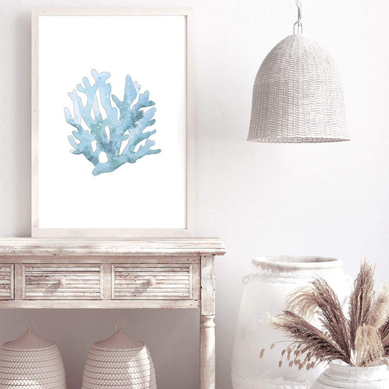 Blue Coral II-The Paper Tree-Art_Prints,Artwork,BEACH,blue,blue coral,coastal,COASTAL ART,coral,Designer,HAMPTONS,portrait,premium art print,wall art,Wall_Art,Wall_Art_Prints