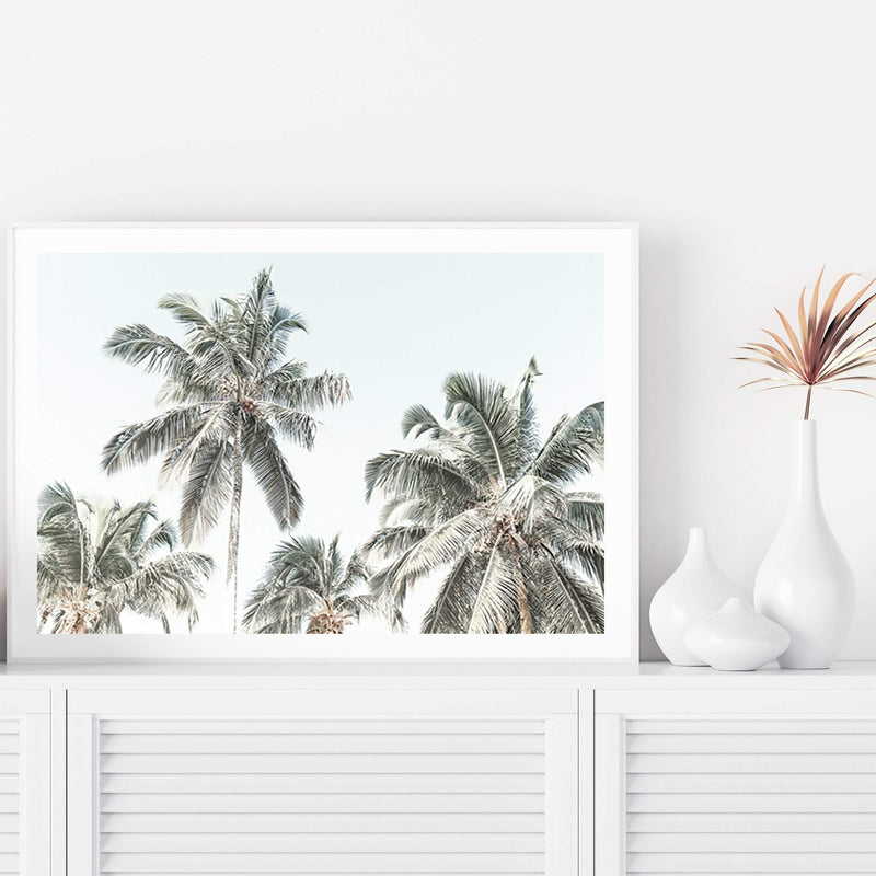 Coastal Palm Trees-The Paper Tree-america,Art_Prints,Artwork,BEACH,beach entrance,beach path,beach scene,boho,coastal,COASTAL ART,Designer,hamptons,landscape,neutral,PALM TREE,palm trees,path to beach,premium art print,surfers,travel,wall art,Wall_Art,Wall_Art_Prints