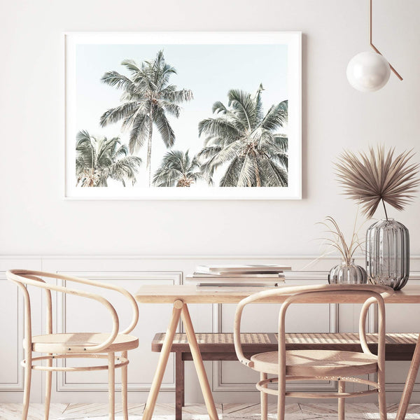 Coastal Palm Trees-The Paper Tree-america,Art_Prints,Artwork,BEACH,beach entrance,beach path,beach scene,boho,coastal,COASTAL ART,Designer,hamptons,landscape,neutral,PALM TREE,palm trees,path to beach,premium art print,surfers,travel,wall art,Wall_Art,Wall_Art_Prints