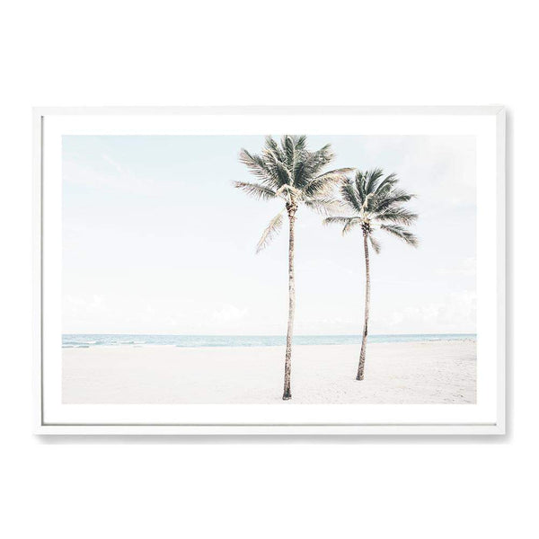 Palm Tree Beach-The Paper Tree-america,Art_Prints,Artwork,BEACH,beach entrance,beach path,beach scene,blue,boho,coastal,COASTAL ART,Designer,hamptons,landscape,neutral,PALM TREE,palm trees,path to beach,premium art print,surfers,travel,wall art,Wall_Art,Wall_Art_Prints