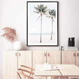 Palm Trees On The Beach-The Paper Tree-america,Art_Prints,Artwork,BEACH,beach entrance,beach path,beach scene,blue,boho,coastal,COASTAL ART,Designer,hamptons,neutral,PALM TREE,palm trees,path to beach,portrait,premium art print,surfers,travel,wall art,Wall_Art,Wall_Art_Prints