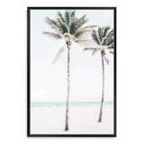 Palm Trees On The Beach-The Paper Tree-america,Art_Prints,Artwork,BEACH,beach entrance,beach path,beach scene,blue,boho,coastal,COASTAL ART,Designer,hamptons,neutral,PALM TREE,palm trees,path to beach,portrait,premium art print,surfers,travel,wall art,Wall_Art,Wall_Art_Prints