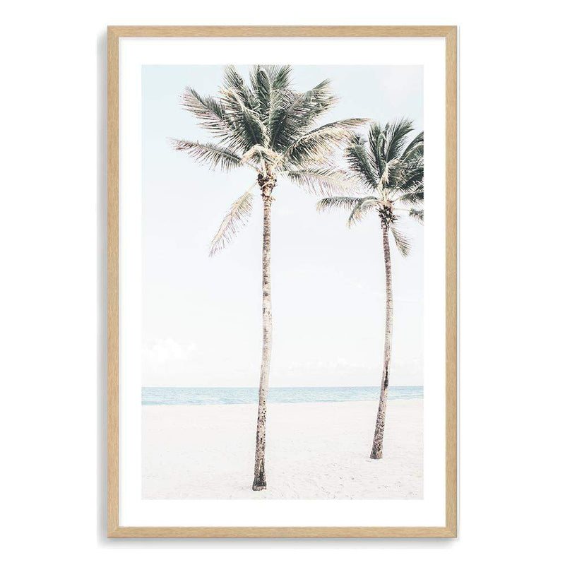 Palm Trees On The Beach-The Paper Tree-america,Art_Prints,Artwork,BEACH,beach entrance,beach path,beach scene,blue,boho,coastal,COASTAL ART,Designer,hamptons,neutral,PALM TREE,palm trees,path to beach,portrait,premium art print,surfers,travel,wall art,Wall_Art,Wall_Art_Prints