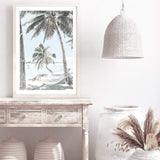 Beach Hammock-The Paper Tree-america,Art_Prints,Artwork,BEACH,beach entrance,beach path,beach scene,blue,boho,coastal,COASTAL ART,Designer,hamptons,neutral,PALM TREE,palm trees,path to beach,portrait,premium art print,surfers,travel,wall art,Wall_Art,Wall_Art_Prints