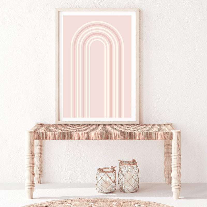 Blush Boho Rainbow-The Paper Tree-blush,boho,earthy,exclusive,floral,flower,neutral,original,peach,pink,portrait,premium art print,scandi,scandi floral,scandi flower,wall art,Wall_Art,Wall_Art_Prints