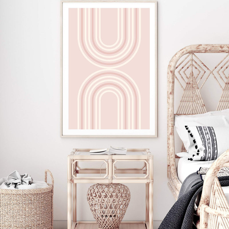 Blush Boho Rainbows-The Paper Tree-blush,boho,earthy,exclusive,floral,flower,neutral,original,peach,pink,portrait,premium art print,scandi,scandi floral,scandi flower,wall art,Wall_Art,Wall_Art_Prints