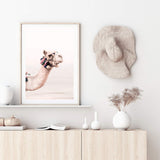 Camel In The Desert-The Paper Tree-Art_Prints,Artwork,boho,camel,desert,Designer,horizon,moroccan,morocco,neutral,pink,portrait,premium art print,wall art,Wall_Art,Wall_Art_Prints