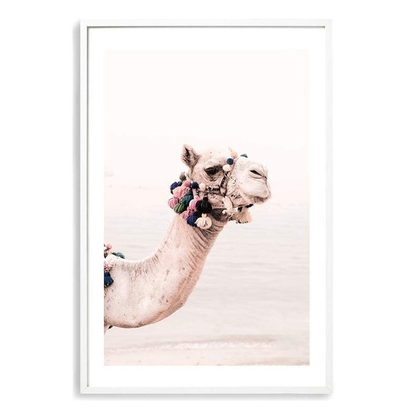 Camel In The Desert-The Paper Tree-Art_Prints,Artwork,boho,camel,desert,Designer,horizon,moroccan,morocco,neutral,pink,portrait,premium art print,wall art,Wall_Art,Wall_Art_Prints