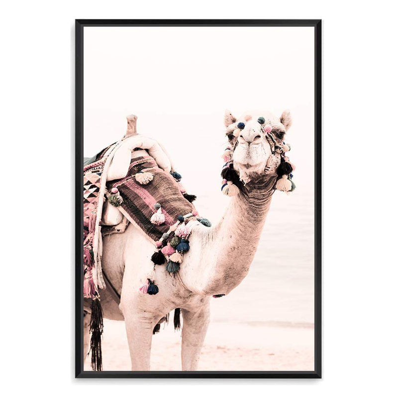 Desert Camel-The Paper Tree-Art_Prints,Artwork,boho,burnt orange,camel,desert,Designer,horizon,moroccan,morocco,neutral,pink,portrait,premium art print,wall art,Wall_Art,Wall_Art_Prints