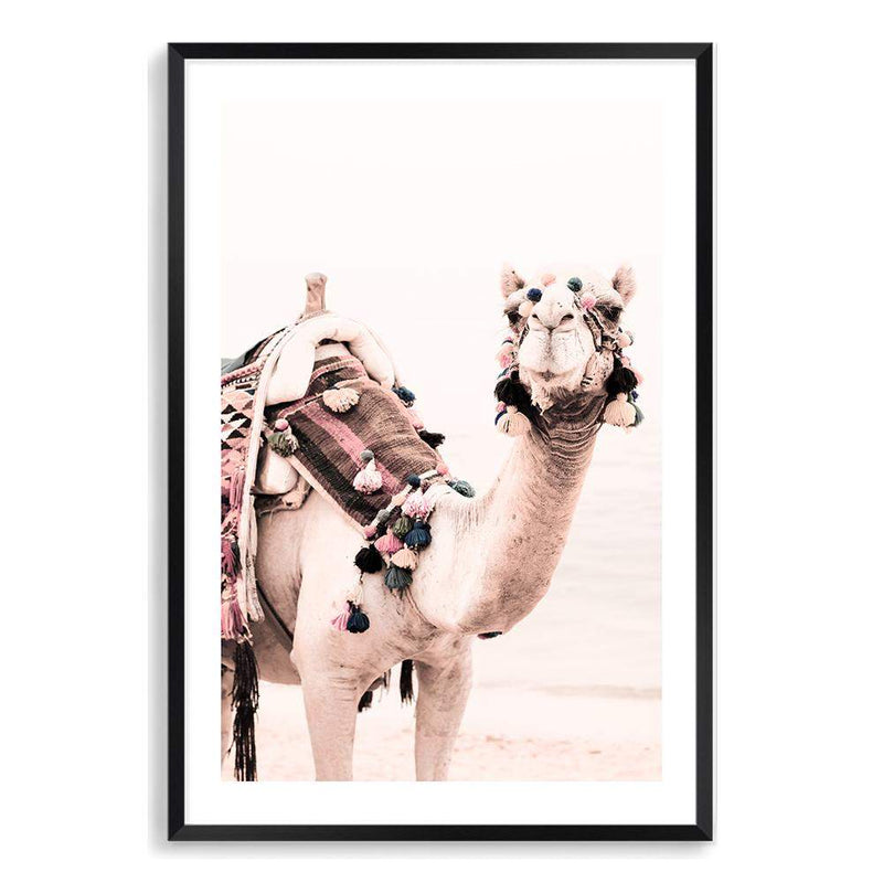 Desert Camel-The Paper Tree-Art_Prints,Artwork,boho,burnt orange,camel,desert,Designer,horizon,moroccan,morocco,neutral,pink,portrait,premium art print,wall art,Wall_Art,Wall_Art_Prints