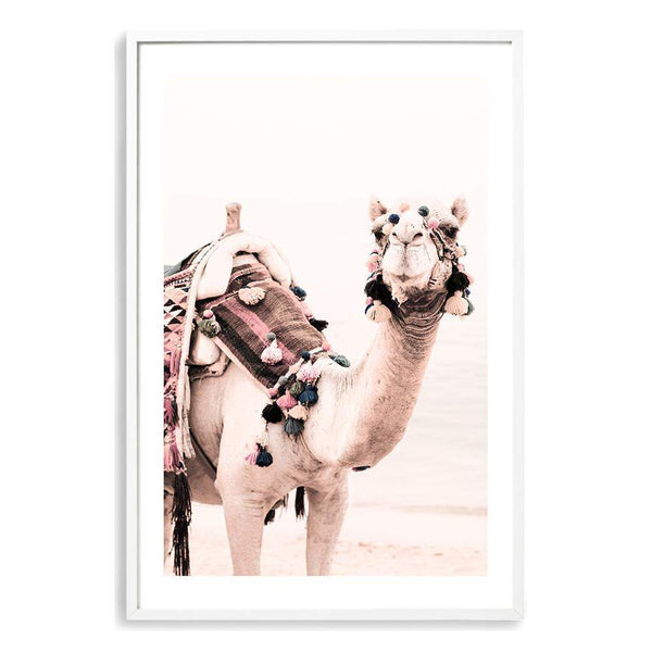 Desert Camel-The Paper Tree-Art_Prints,Artwork,boho,burnt orange,camel,desert,Designer,horizon,moroccan,morocco,neutral,pink,portrait,premium art print,wall art,Wall_Art,Wall_Art_Prints