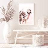 Peach Camel | Moroccan Boho-The Paper Tree-Art_Prints,Artwork,boho,boho camel,camel,desert,Designer,horizon,moroccan,morocco,neutral,peach,pink,portrait,premium art print,wall art,Wall_Art,Wall_Art_Prints