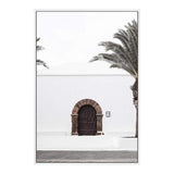 White Spanish Church-The Paper Tree-architecture,boho,building,church,hamptons,neutral,old building,palm,palm tree,portrait,premium art print,spain,spanish,travel,wall art,Wall_Art,Wall_Art_Prints,white