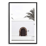 White Spanish Church-The Paper Tree-architecture,boho,building,church,hamptons,neutral,old building,palm,palm tree,portrait,premium art print,spain,spanish,travel,wall art,Wall_Art,Wall_Art_Prints,white