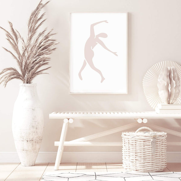 Neutral Beige Dancer-The Paper Tree-abstract,beige,blue dancer,blush,boho,hamptons,henri matisse,Matisse,modern,neutral,nu bleu,organic shape,portrait,premium art print,shape,wall art,Wall_Art,Wall_Art_Prints