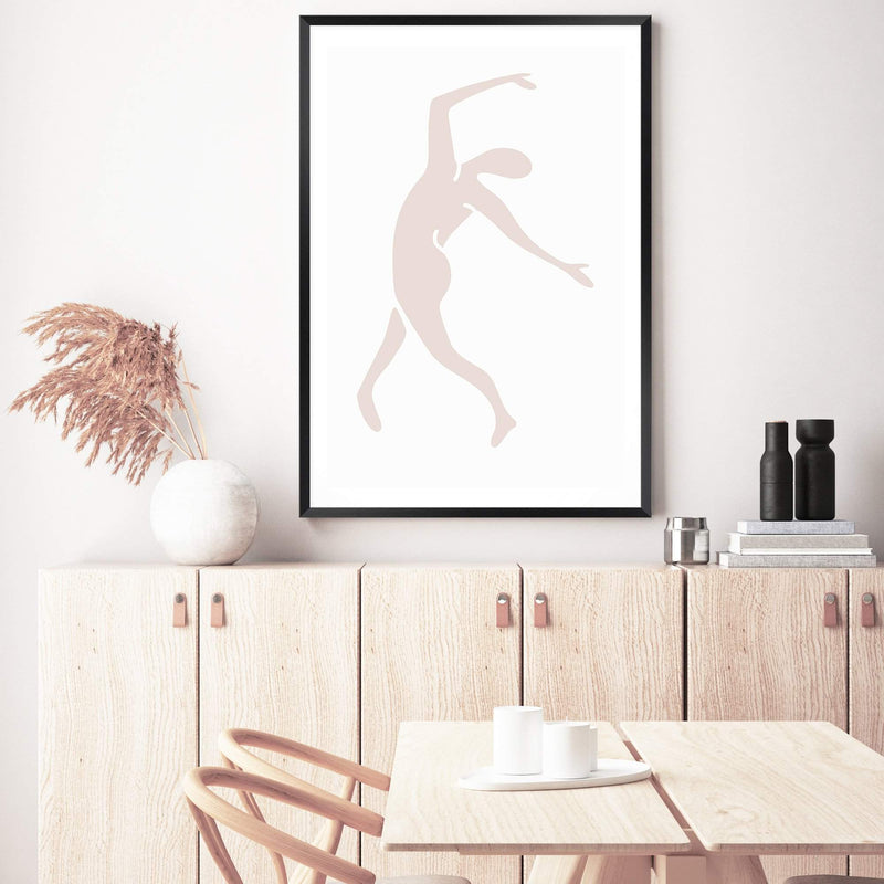 Neutral Beige Dancer-The Paper Tree-abstract,beige,blue dancer,blush,boho,hamptons,henri matisse,Matisse,modern,neutral,nu bleu,organic shape,portrait,premium art print,shape,wall art,Wall_Art,Wall_Art_Prints