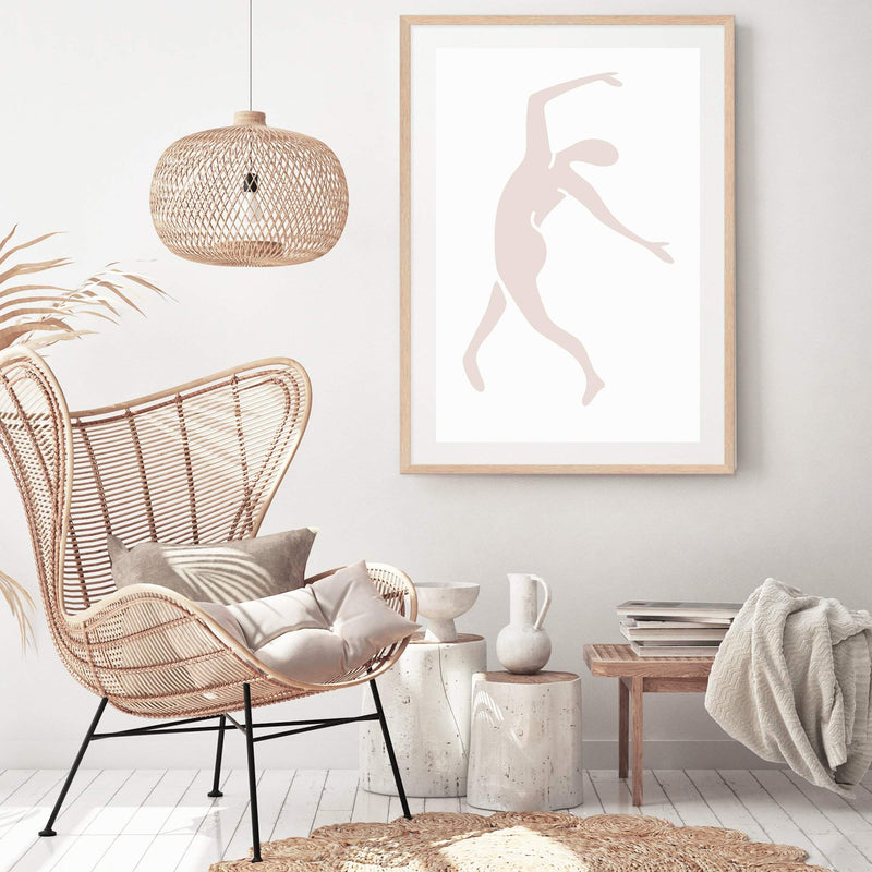 Neutral Beige Dancer-The Paper Tree-abstract,beige,blue dancer,blush,boho,hamptons,henri matisse,Matisse,modern,neutral,nu bleu,organic shape,portrait,premium art print,shape,wall art,Wall_Art,Wall_Art_Prints