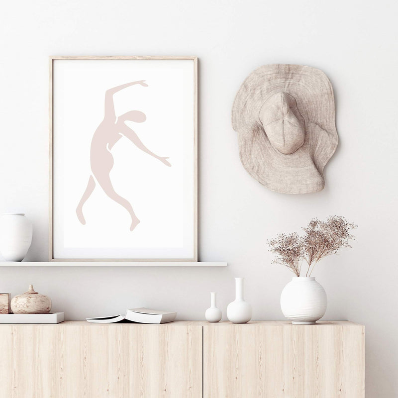 Neutral Beige Dancer-The Paper Tree-abstract,beige,blue dancer,blush,boho,hamptons,henri matisse,Matisse,modern,neutral,nu bleu,organic shape,portrait,premium art print,shape,wall art,Wall_Art,Wall_Art_Prints