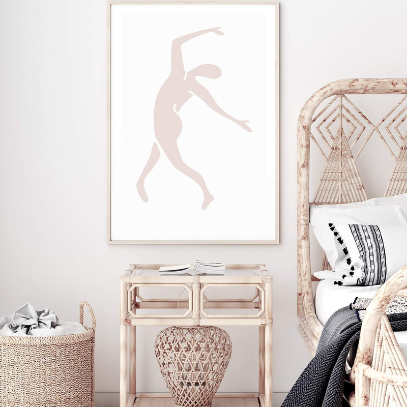 Neutral Beige Dancer-The Paper Tree-abstract,beige,blue dancer,blush,boho,hamptons,henri matisse,Matisse,modern,neutral,nu bleu,organic shape,portrait,premium art print,shape,wall art,Wall_Art,Wall_Art_Prints