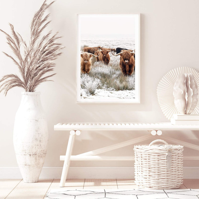 Highland Cattle Herd-The Paper Tree-Artwork,bohemian,boho,CATTLE,framed,framed print,herd,highland bull,highland cattle,highland cow,landscape,nature,premium art print,TAN,wall art,Wall_Art,Wall_Art_Prints