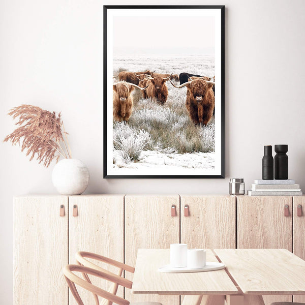 Highland Cattle Herd-The Paper Tree-Artwork,bohemian,boho,CATTLE,framed,framed print,herd,highland bull,highland cattle,highland cow,landscape,nature,premium art print,TAN,wall art,Wall_Art,Wall_Art_Prints