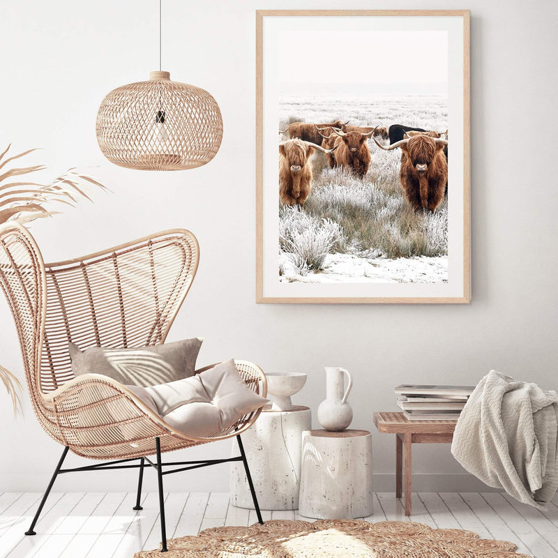 Highland Cattle Herd-The Paper Tree-Artwork,bohemian,boho,CATTLE,framed,framed print,herd,highland bull,highland cattle,highland cow,landscape,nature,premium art print,TAN,wall art,Wall_Art,Wall_Art_Prints