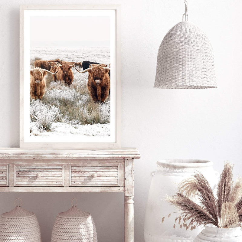 Highland Cattle Herd-The Paper Tree-Artwork,bohemian,boho,CATTLE,framed,framed print,herd,highland bull,highland cattle,highland cow,landscape,nature,premium art print,TAN,wall art,Wall_Art,Wall_Art_Prints