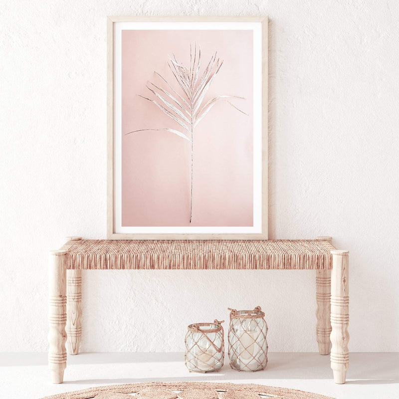 Blush Boho Palm Leaf-The Paper Tree-blush,bohemian,boho,dried,dried palm,earthy,neutral,original,palm frond,palm leaf,peach,pink,portrait,premium art print,scandi,wall art,Wall_Art,Wall_Art_Prints