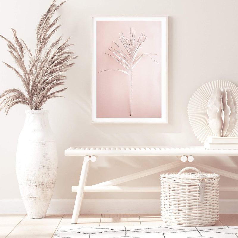 Blush Boho Palm Leaf-The Paper Tree-blush,bohemian,boho,dried,dried palm,earthy,neutral,original,palm frond,palm leaf,peach,pink,portrait,premium art print,scandi,wall art,Wall_Art,Wall_Art_Prints