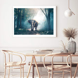 Elephant In The Jungle-The Paper Tree-animal,asia,elephant,elephants,forest,green,jungle,nature,portrait,premium art print,teal,wall art,Wall_Art,Wall_Art_Prints