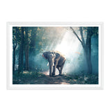 Elephant In The Jungle-The Paper Tree-animal,asia,elephant,elephants,forest,green,jungle,nature,portrait,premium art print,teal,wall art,Wall_Art,Wall_Art_Prints