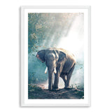 Jungle Elephant-The Paper Tree-animal,asia,elephant,elephants,forest,green,jungle,nature,portrait,premium art print,teal,wall art,Wall_Art,Wall_Art_Prints