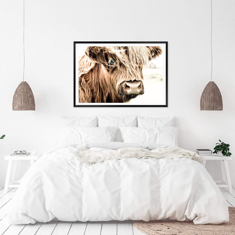 Henderson The Highland Cow-The Paper Tree-animal,bull,cattle,cow,henderson,highland bull,highland cattle,highland cow,landscape,nature,orange,premium art print,TAN,wall art,Wall_Art,Wall_Art_Prints