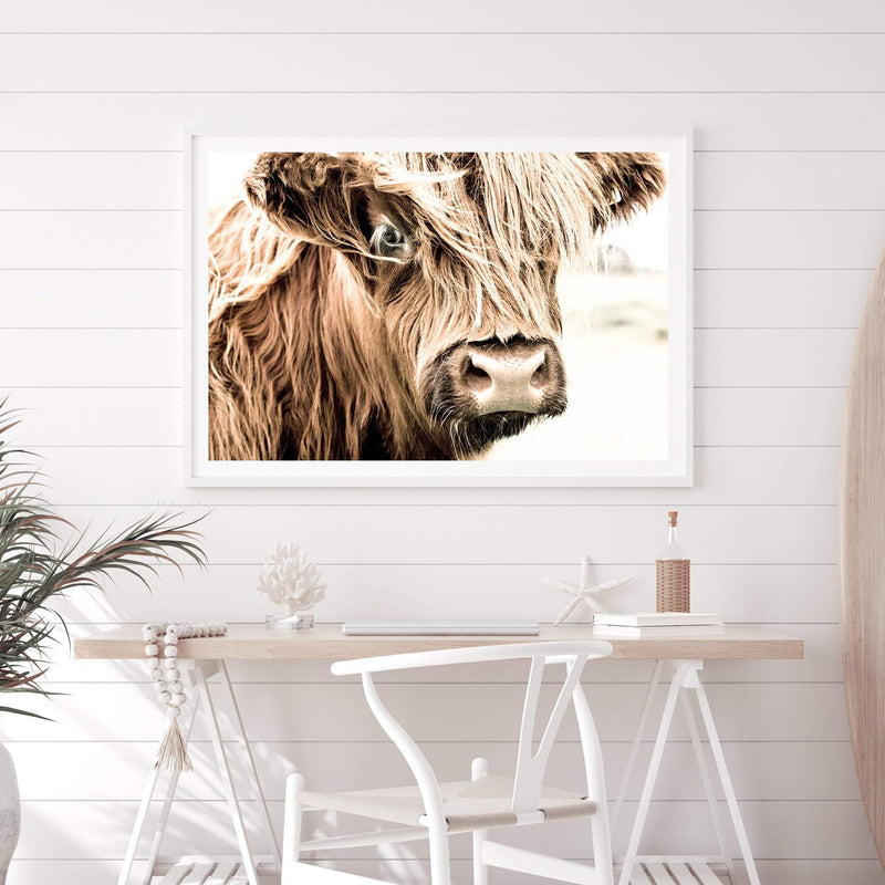 Henderson The Highland Cow-The Paper Tree-animal,bull,cattle,cow,henderson,highland bull,highland cattle,highland cow,landscape,nature,orange,premium art print,TAN,wall art,Wall_Art,Wall_Art_Prints